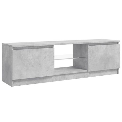 Meuble TV Avec Lumières LED Gris Béton 120x30x35,5 Cm