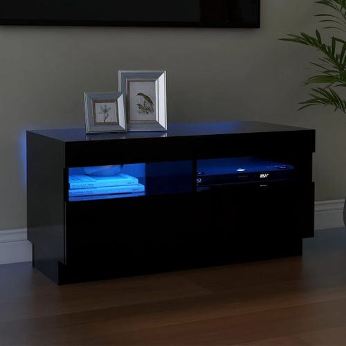Meuble TV Avec Lumières LED Noir 80x35x40 Cm