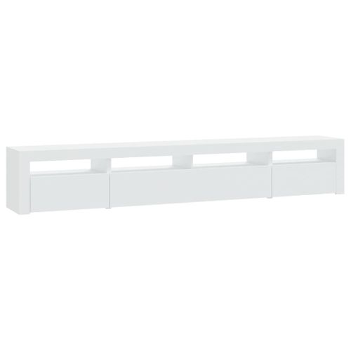 Meuble TV Avec Lumières LED Blanc 240x35x40 Cm