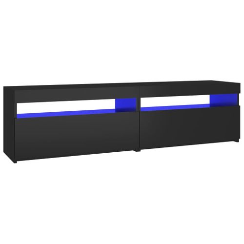 Meubles TV 2 Pièces Avec Lumières LED Noir 75x35x40 Cm