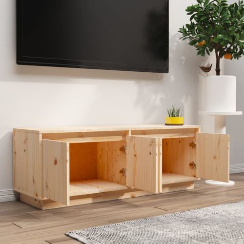 Meuble TV 110x34x40 Cm Bois De Pin Massif