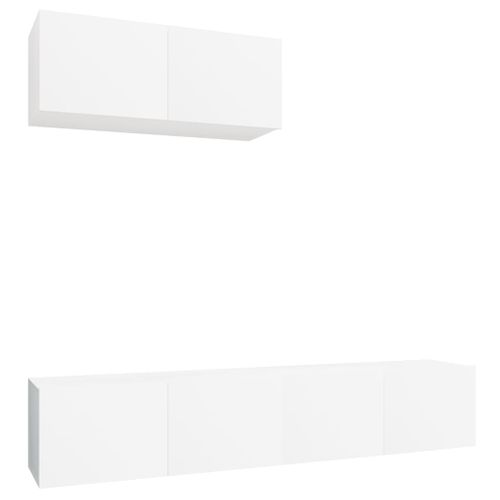 Ensemble De Meubles TV 3 Pièces Blanc Bois D'ingénierie