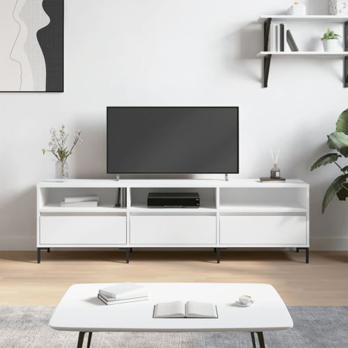 Meuble TV Blanc 150x30x44,5 Cm Bois D'ingénierie