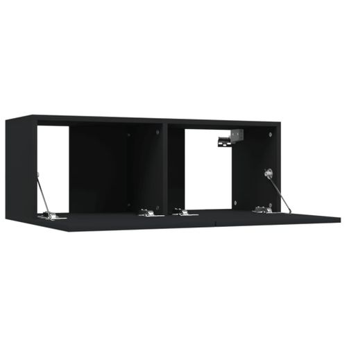 Meubles TV 2 Pièces Noir 80x30x30 Cm Bois D'ingénierie