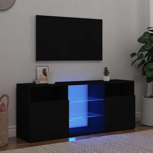 Meuble TV Avec Lumières LED Noir 120x30x50 Cm