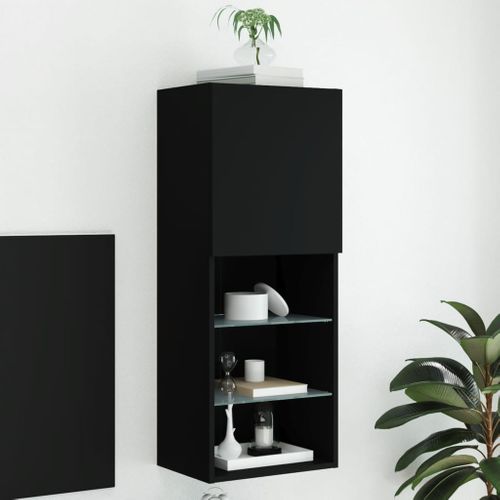 Meuble TV Avec Lumières LED Noir 40,5x30x102 Cm