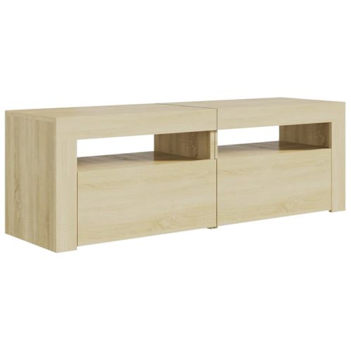 Meuble TV Avec Lumières LED Chêne Sonoma 120x35x40 Cm