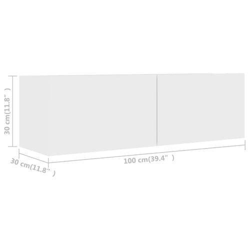 Ensemble De Meubles TV 2 Pièces Blanc Bois D'ingénierie