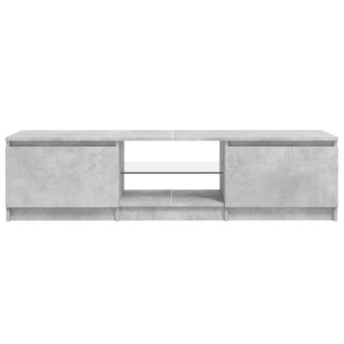 Meuble TV Avec Lumières LED Gris Béton 140x40x35,5 Cm