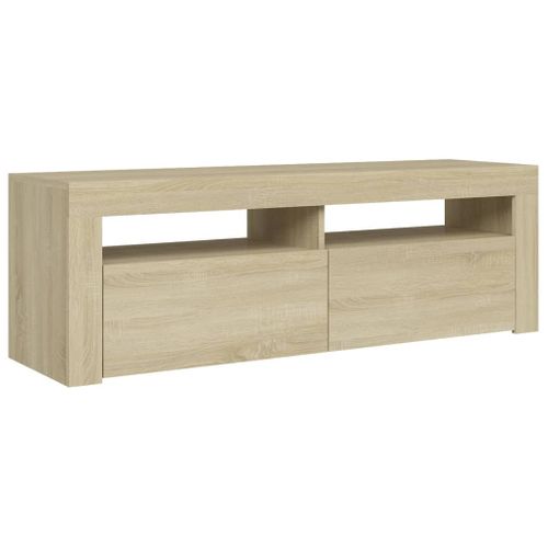 Meuble TV Avec Lumières LED Chêne Sonoma 120x35x40 Cm