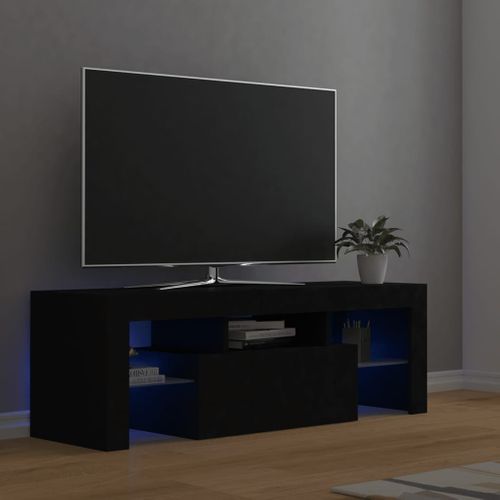 Meuble TV Avec Lumières LED Noir 120x35x40 Cm