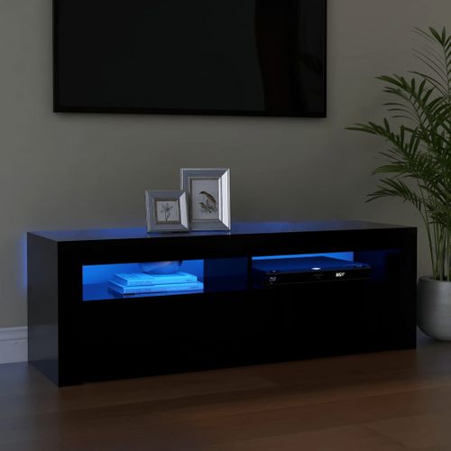 Meuble TV Avec Lumières LED Noir 120x35x40 Cm