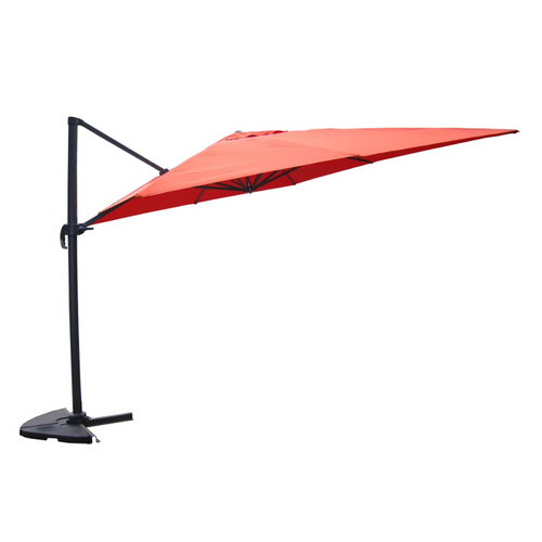 Palatino - Parasol Carré 3x3 Déporté Rotatif Terracotta En Aluminium