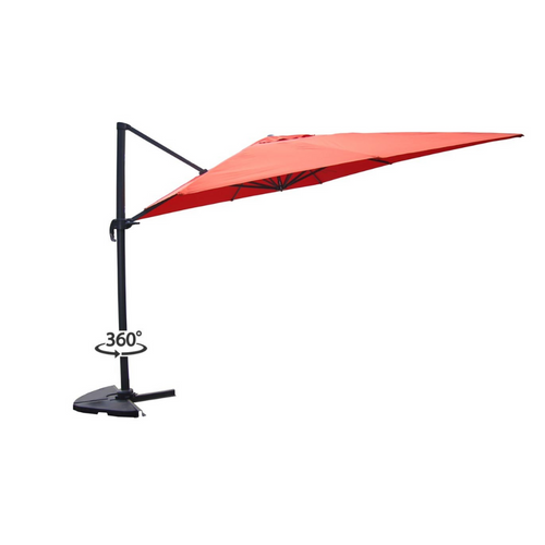 Palatino - Parasol Carré 3x3 Déporté Rotatif Terracotta En Aluminium