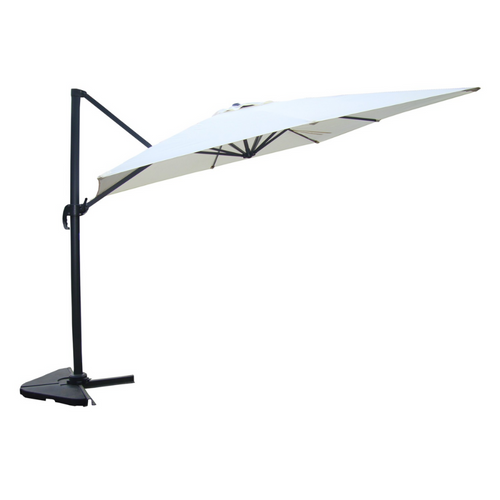 Cesare - Parasol Rectangulaire 3x4 Déporté Rotatif Écru En Aluminium