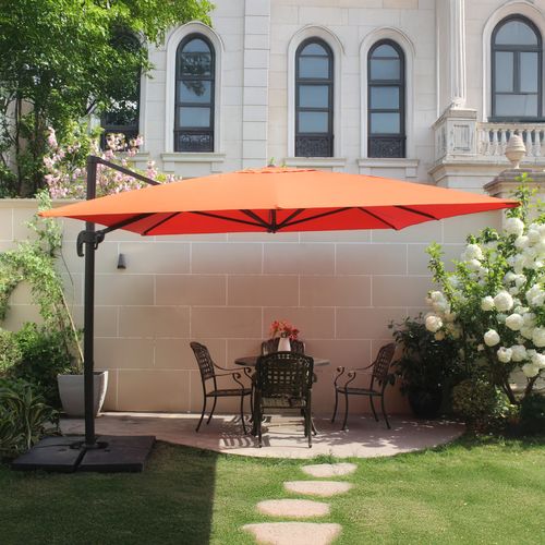 Cesare - Parasol Rectangulaire 3x4 Déporté Rotatif Terracotta En Aluminium