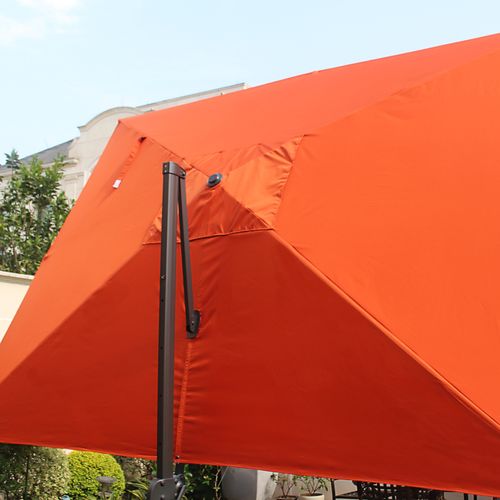 Cesare - Parasol Rectangulaire 3x4 Déporté Rotatif Terracotta En Aluminium