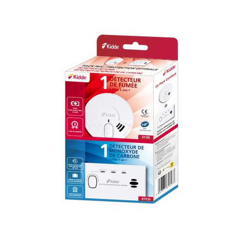 Pack Détecteur De Fumée + Monoxyde De Carbone 5 Ans - Kidde