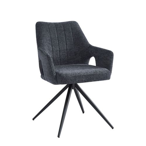 Chaise Pivotante Tissu Noir Sahana