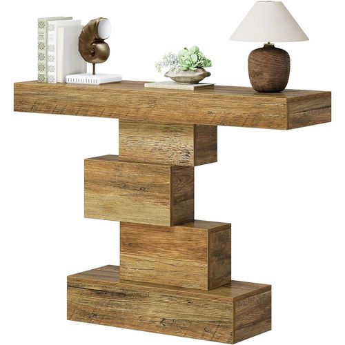 Table Console De Ferme De 108 Cm, Table De Canapé Étroite En Bois Derrière Le Canapé