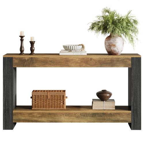 Table Console De 160 Cm De Long Pour Entrée, Table D’entrée En Bois Rustique Pour Salon