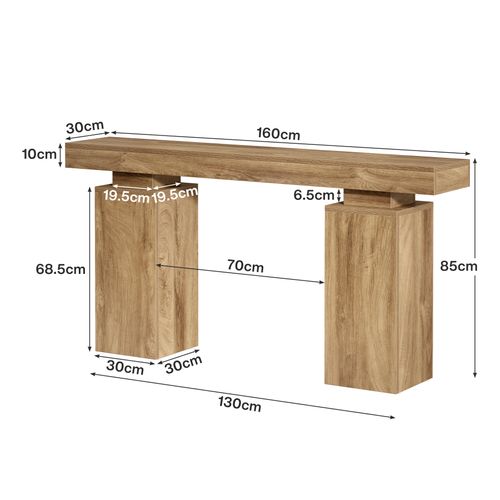 Table Console De 160 Cm De Long, Table D'entrée De Ferme Derrière Le Canapé