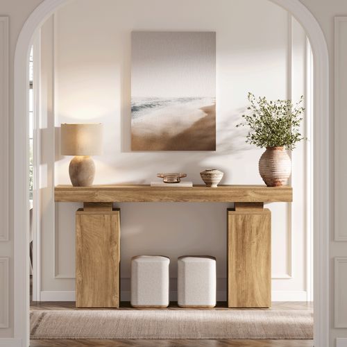 Table Console De 160 Cm De Long, Table D'entrée De Ferme Derrière Le Canapé