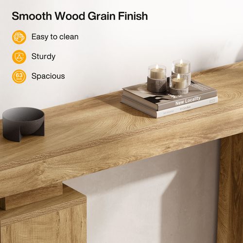 Table Console De 160 Cm De Long, Table D'entrée De Ferme Derrière Le Canapé