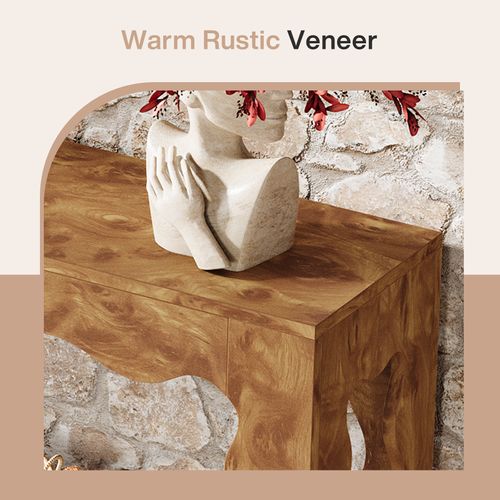 Table Console De 160 Cm, Table D'entrée Étroite à 2 Niveaux Avec Pieds Festonnés