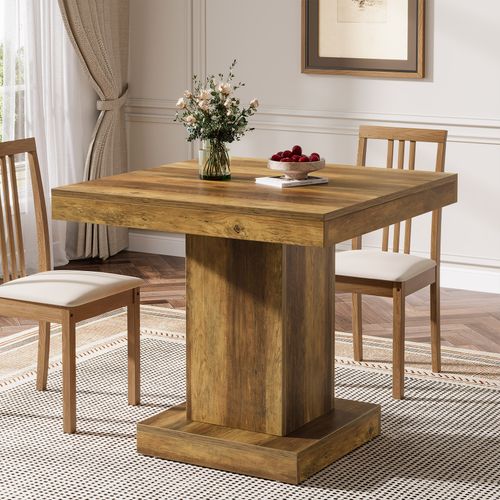 Table De Salle à Manger Carrée Pour 4 Personnes, Table De Cuisine De Style Campagnard