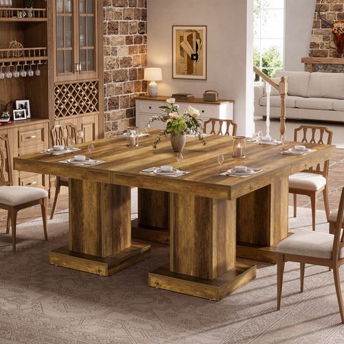 Table De Salle à Manger Carrée Pour 4 Personnes, Table De Cuisine De Style Campagnard