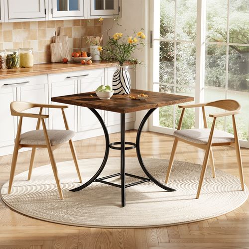 Table De Salle à Manger Carrée Pour 2 à 4 Personnes, Avec Repose-pieds Intégré.