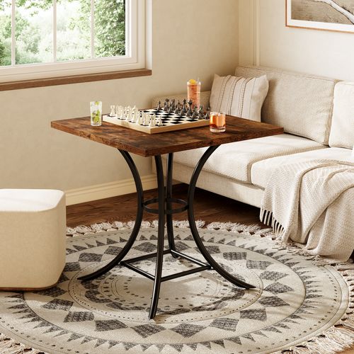 Table De Salle à Manger Carrée Pour 2 à 4 Personnes, Avec Repose-pieds Intégré.