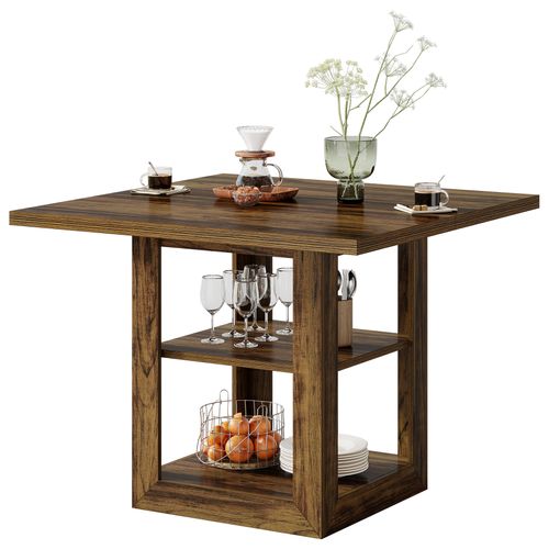 Table De Salle à Manger Carrée Pour 4 Personnes, 80 Cm, Pour La Cuisine Ou La Salle à Manger.