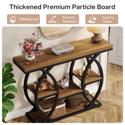 Table D'entrée Industrielle à 4 Niveaux Avec Étagères De Rangement, Tables D'appoint Étroites