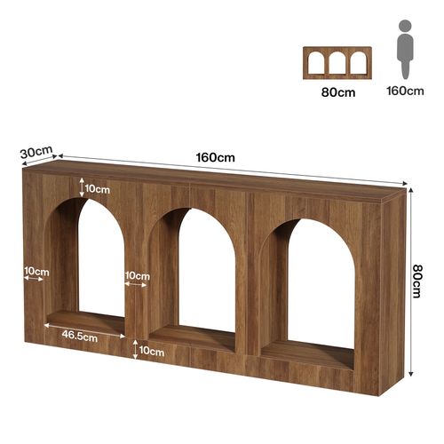 Console, Table D'entrée Avec 3 Étagères Cintrées, Tables D'entrée Avec Rangement Pour Hall D'entrée