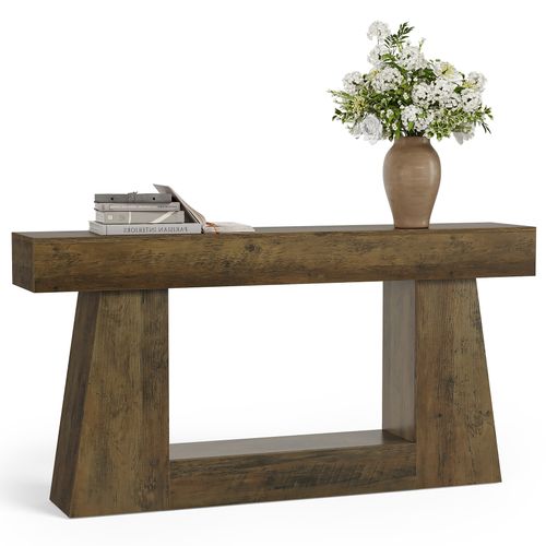 Console De Style Campagnard Avec Rangement, Table D'appoint Rustique Pour Entrée