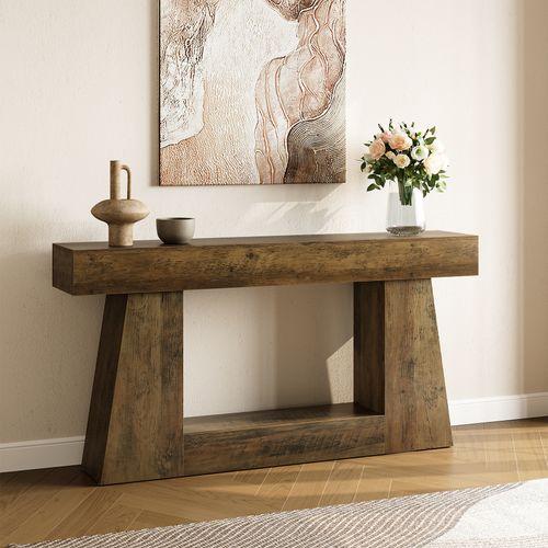 Console De Style Campagnard Avec Rangement, Table D'appoint Rustique Pour Entrée