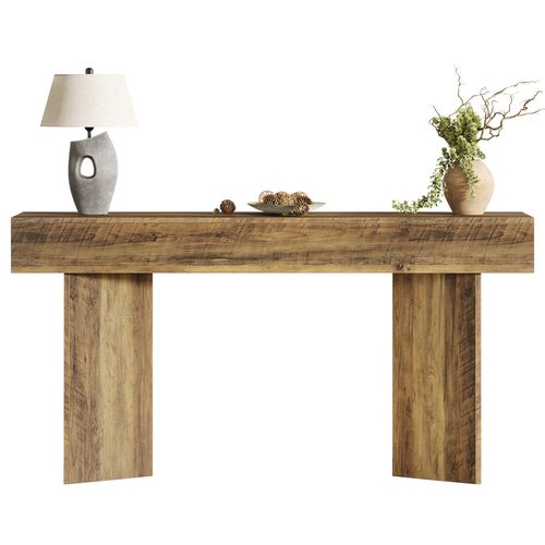 Console De 160 Cm Pour Entrée, Style Rustique Campagnard, En Mdf Marron.