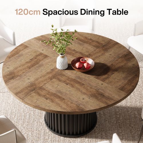 Table De Salle à Manger Ronde Pour 4 à 6 Personnes, 120 Cm, Style Moderne