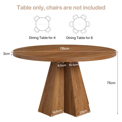 Table De Salle à Manger Ronde Pour 4 Personnes, Table De Cuisine Ronde Avec Pied Central