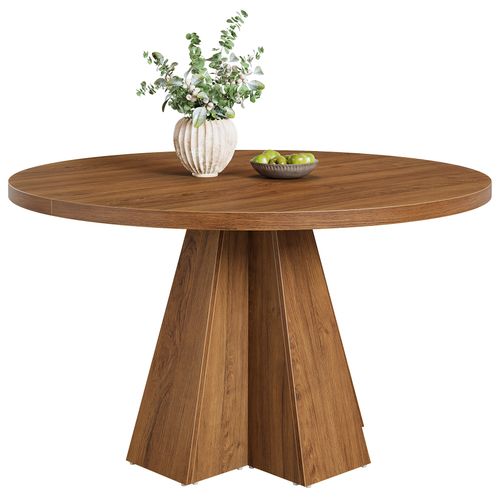 Table De Salle à Manger Ronde Pour 4 Personnes, Table De Cuisine Ronde Avec Pied Central