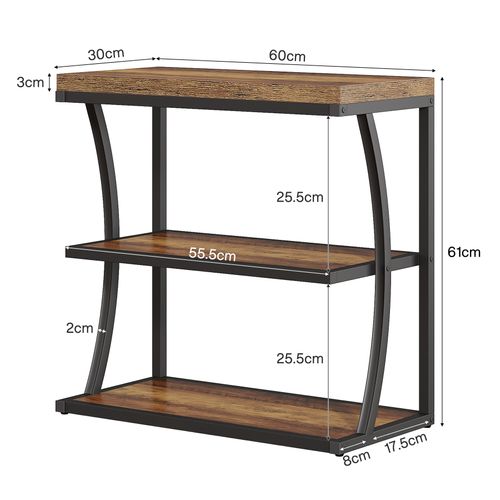 Petite Table D'appoint Étroite, Table De Chevet En Métal Style Ferme, Idéale Pour Le Salon