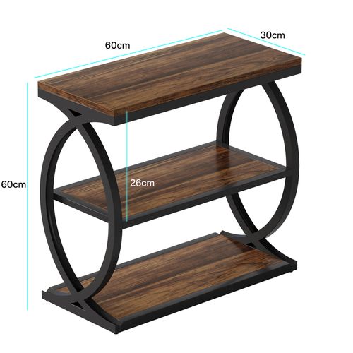 Table D'appoint Étroite à 3 Niveaux Pour Salon, Style Industriel