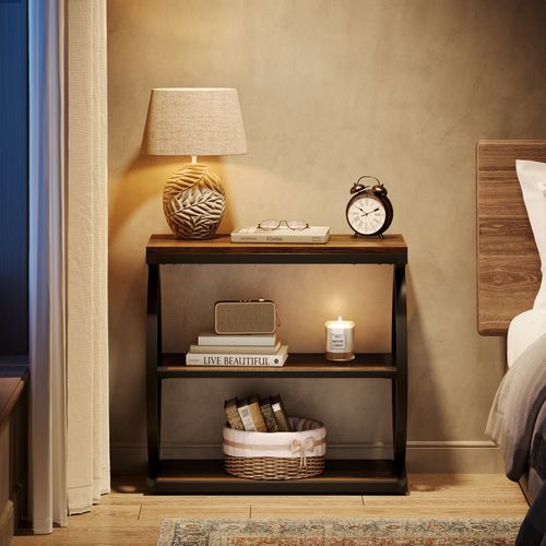 Table D'appoint Étroite à 3 Niveaux Pour Salon, Style Industriel