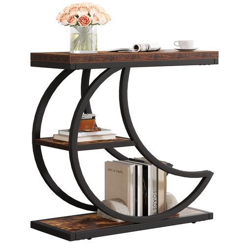 Table D'appoint à 3 Niveaux, Style Industriel, Avec 3 Étagères De Rangement