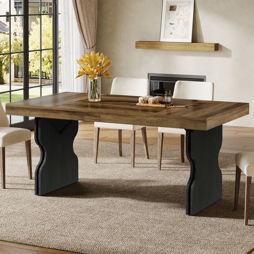 Table à Manger Rectangulaire De 160 Cm Pour 4 à 6 Personnes, Grande Table De Cuisine, (table Seule)