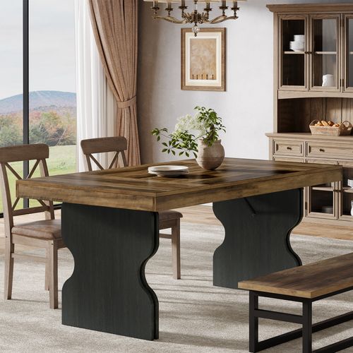 Table à Manger Rectangulaire De 160 Cm Pour 4 à 6 Personnes, Grande Table De Cuisine, (table Seule)