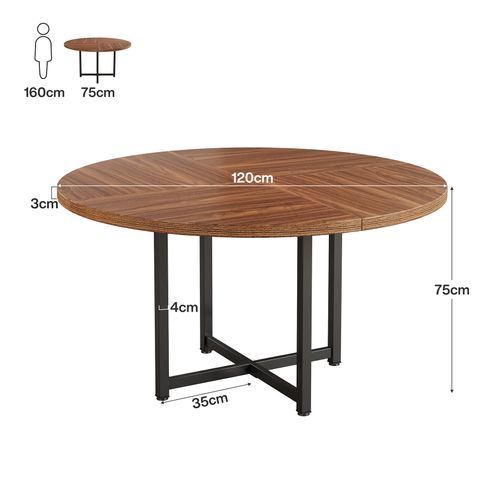 Table à Manger Ronde Pour 4 à 6 Personnes, Table De Cuisine Ronde De 120 Cm