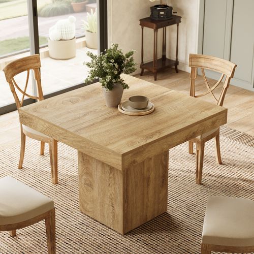 Table à Manger Carrée De 100 Cm Pour 4 Personnes, Petite Table De Cuisine De Style Campagnard